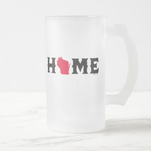 Caneca De Cerveja Vidro Jateado Lar de Wisconsin