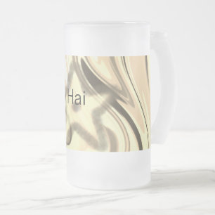CANECA DE CERVEJA VIDRO JATEADO LARANJA BOM DIA MUG