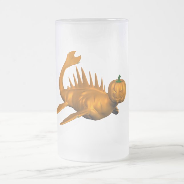 Caneca De Cerveja Vidro Jateado Laranja Seadragon (Centro)