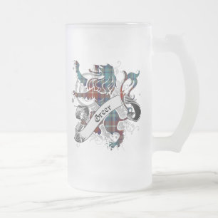 Caneca De Cerveja Vidro Jateado Leão Greer Tartan
