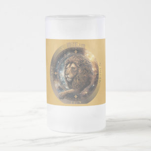 Caneca De Cerveja Vidro Jateado Leão Zodíaco Personalizável