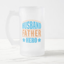 Caneca De Cerveja Vidro Jateado legal marido padre Hero arte de palavra