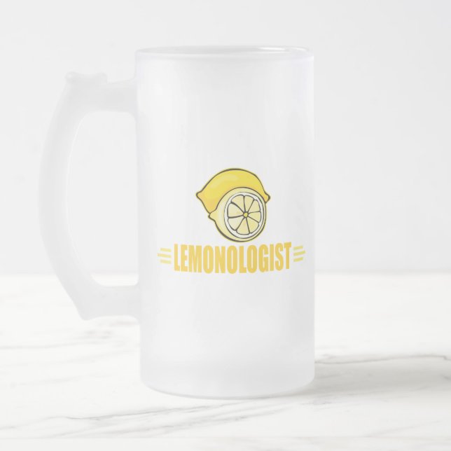 Caneca De Cerveja Vidro Jateado Lemon Engraçado (Esquerda)