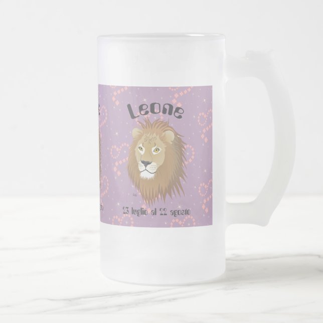 Caneca De Cerveja Vidro Jateado Leone 23 al 22 Tazze luglio agosto (Direita)