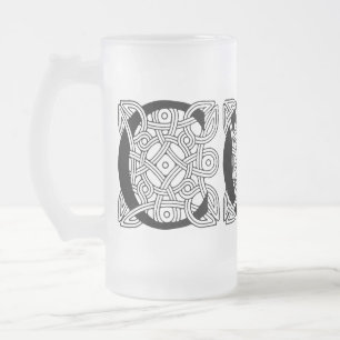 Caneca De Cerveja Vidro Jateado Letra C Vintage Celtic Knot Monograma