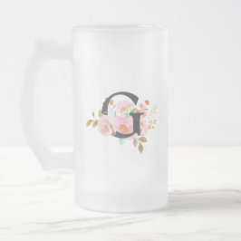Caneca De Cerveja Vidro Jateado Letra G