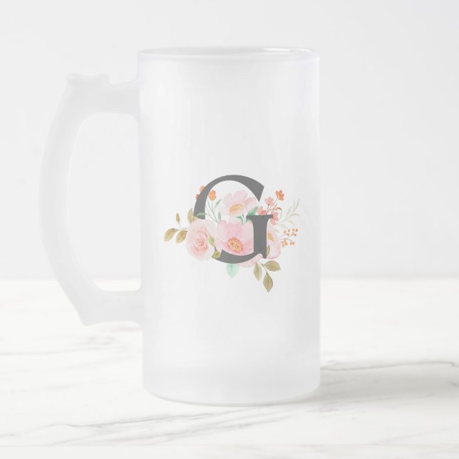 Caneca De Cerveja Vidro Jateado Letra G (Esquerda)
