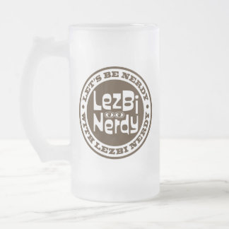 Caneca De Cerveja Vidro Jateado Lezbi Nerdy Frosty Mug
