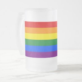 Caneca De Cerveja Vidro Jateado LGBT: fosco de vidro com bandeira do Orgulho Arco-