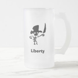 Caneca De Cerveja Vidro Jateado Liberdade Pirata