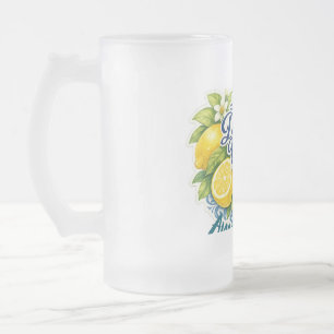 Caneca De Cerveja Vidro Jateado Limão da Costa Amalfitana Mediterrâneo Costa Amalf