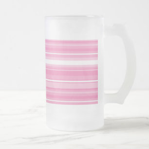 Caneca De Cerveja Vidro Jateado Listras cor-de-rosa