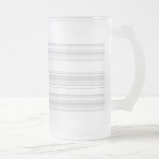 Caneca De Cerveja Vidro Jateado Listras de cinza clara (Direita)