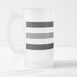 Caneca De Cerveja Vidro Jateado Listras pretas e brancas design