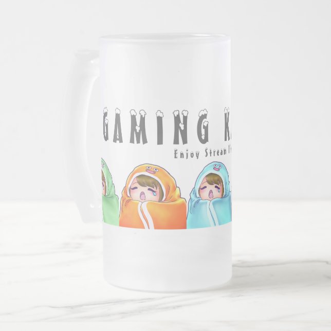 Caneca De Cerveja Vidro Jateado Lodo de jogos (Frente Esquerda)