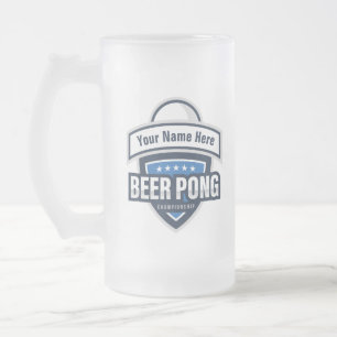 Caneca De Cerveja Vidro Jateado Logotipo customizável do campeonato de Pong da