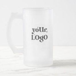 Caneca De Cerveja Vidro Jateado Logotipo e texto minimalistas