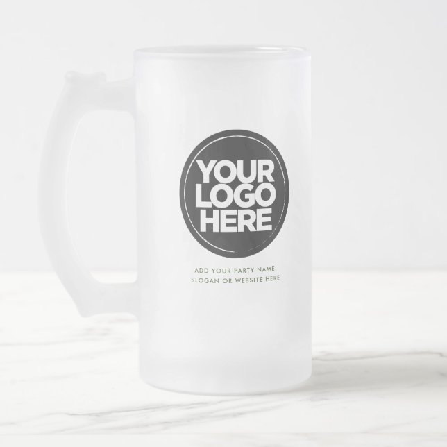 Caneca De Cerveja Vidro Jateado Logotipo e texto verdes escuros (Esquerda)