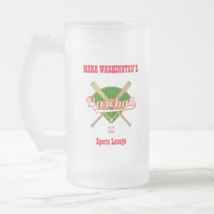 Caneca De Cerveja Vidro Jateado Lounja Esportiva do Jogador de Beisebol