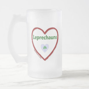Caneca De Cerveja Vidro Jateado Love Leprechauns