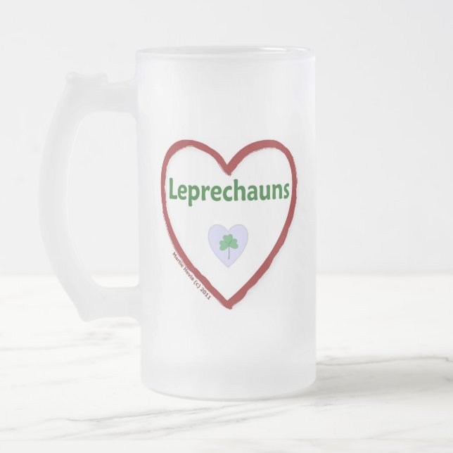 Caneca De Cerveja Vidro Jateado Love Leprechauns (Esquerda)