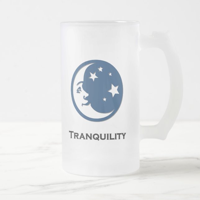 Caneca De Cerveja Vidro Jateado Lua Estende Tranquilidade (Direita)