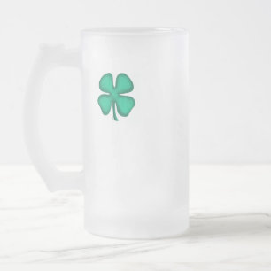 Caneca De Cerveja Vidro Jateado Lucky 4 fosco de Clover Irish Folaf