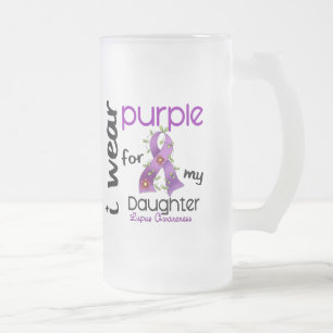 Caneca De Cerveja Vidro Jateado Lúpus EU VISTO o ROXO PARA MINHA FILHA 43