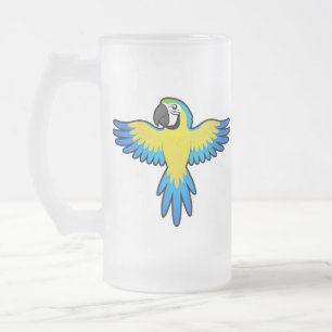 Caneca De Cerveja Vidro Jateado Macaw/papagaio dos desenhos animados