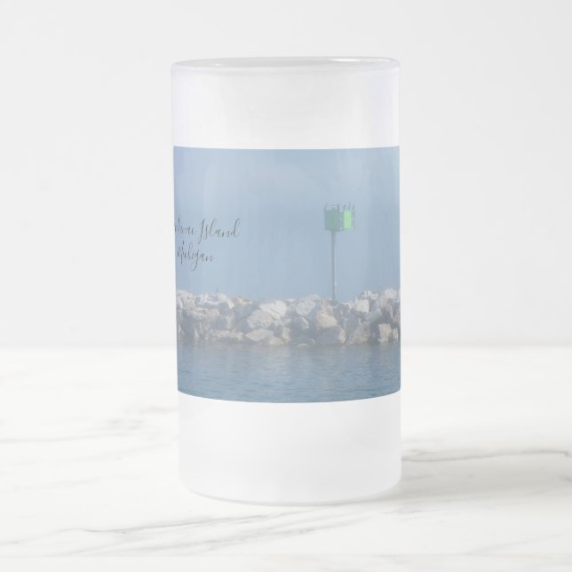 Caneca De Cerveja Vidro Jateado Mackinac Fosco de água salgada (Centro)
