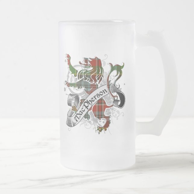 Caneca De Cerveja Vidro Jateado MacPherson Tartan Lion (Direita)