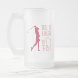 Caneca De Cerveja Vidro Jateado Magenta de esportes engraçados de golfe feminino