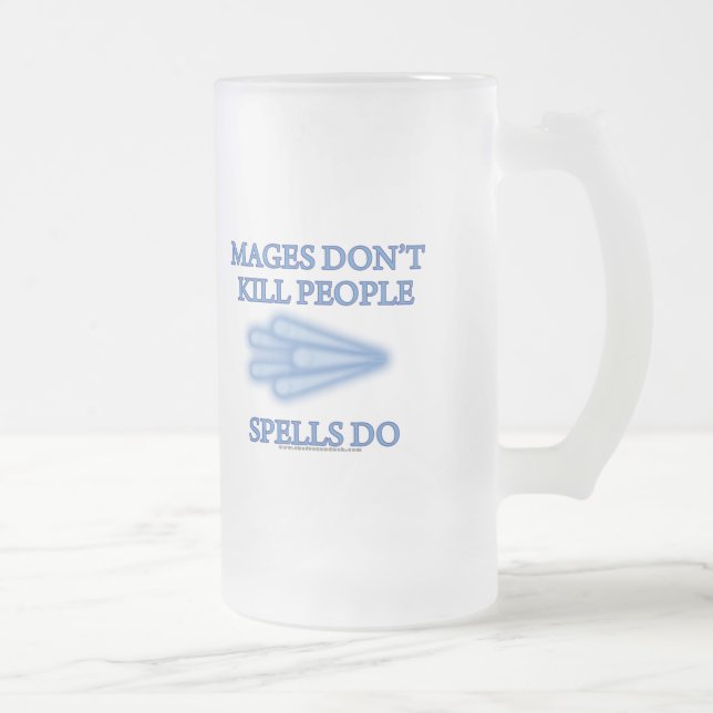 Caneca De Cerveja Vidro Jateado Mages não mata pessoas… (Direita)