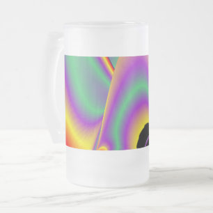 Caneca De Cerveja Vidro Jateado Magia das cores, Abstrato 3D Rainbowart