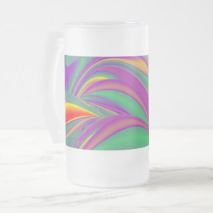 Caneca De Cerveja Vidro Jateado Magia das cores, Abstrato 3D Rainbowart