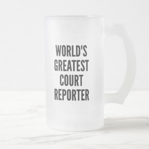Caneca De Cerveja Vidro Jateado Maior Repórter de Tribunal do Mundo
