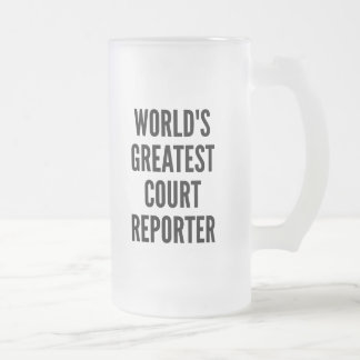 Caneca De Cerveja Vidro Jateado Maior Repórter de Tribunal do Mundo