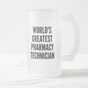 Caneca De Cerveja Vidro Jateado Maior Técnico de Farmácia do Mundo
