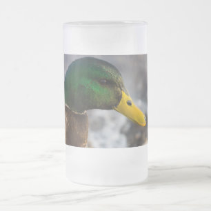 Caneca De Cerveja Vidro Jateado Male Mallard Portrait