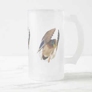Caneca De Cerveja Vidro Jateado Mallard Duck Wildlife Foto para amantes de aves