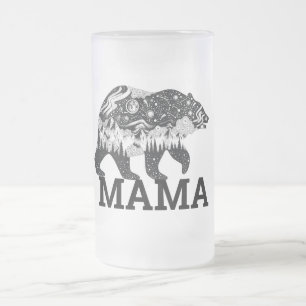 Caneca De Cerveja Vidro Jateado Mama Bear