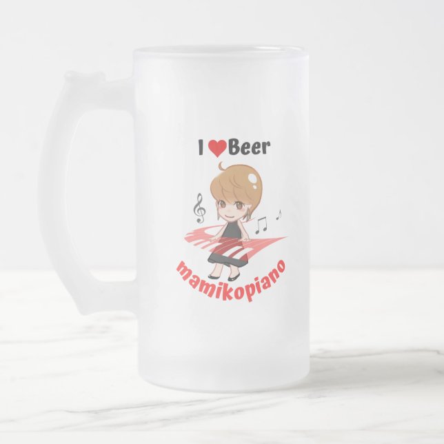 Caneca De Cerveja Vidro Jateado 【mamikopiano】ビールジョッキ/ Beer mug (Esquerda)