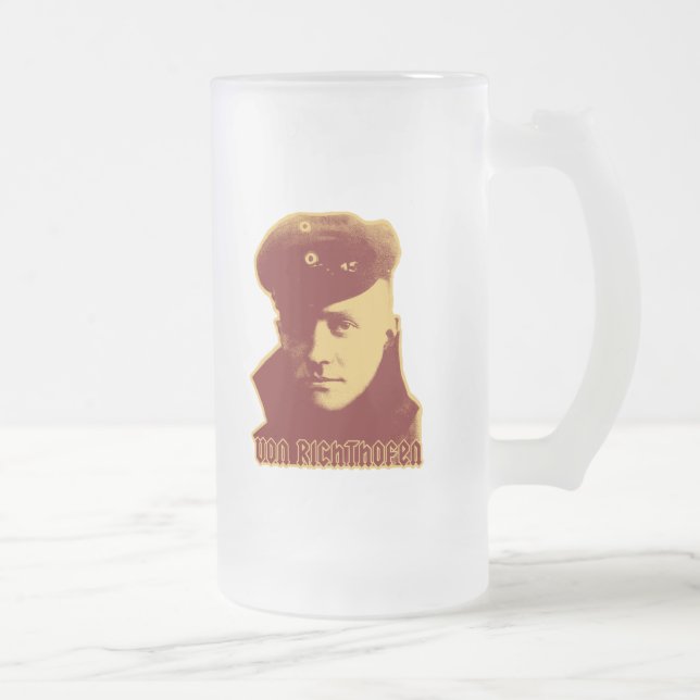 Caneca De Cerveja Vidro Jateado Manfred Von Richthofen (Direita)