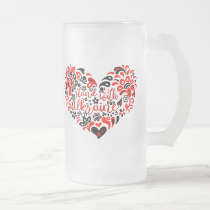 Caneca De Cerveja Vidro Jateado Mantenha-se firme com a Ucrânia, com as letras e o