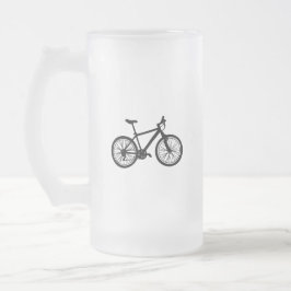 Caneca De Cerveja Vidro Jateado Mão simples bicicleta tirada em preto e branco