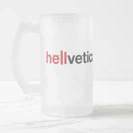 Caneca De Cerveja Vidro Jateado Marca d'água Hellvetica Vermelha e Preta