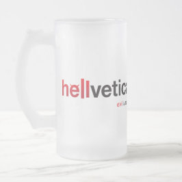 Caneca De Cerveja Vidro Jateado Marca d'água vermelha e preta hellvetica