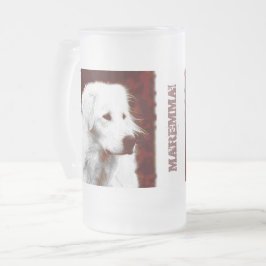 Caneca De Cerveja Vidro Jateado Maremma Sheepdog