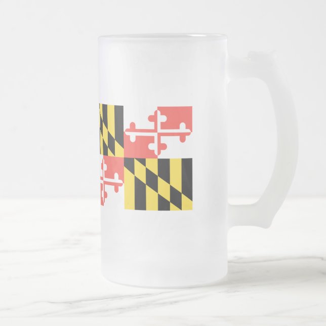 Caneca De Cerveja Vidro Jateado MARYLAND Flag - (Direita)