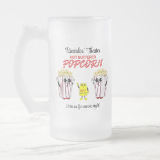 Caneca De Cerveja Vidro Jateado Mascotes de Pipoca Divertidos para Cinema em Famíl